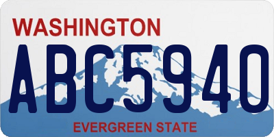 WA license plate ABC5940