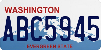 WA license plate ABC5945