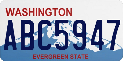 WA license plate ABC5947