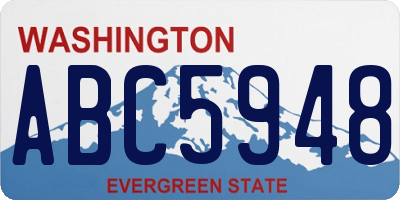 WA license plate ABC5948