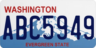 WA license plate ABC5949