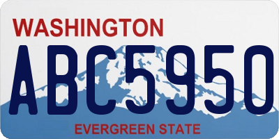 WA license plate ABC5950