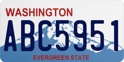 WA license plate ABC5951