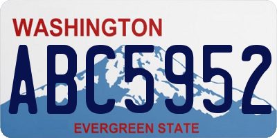 WA license plate ABC5952