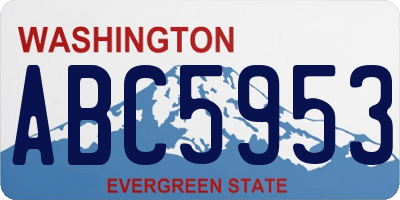 WA license plate ABC5953