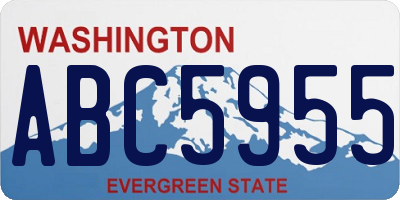 WA license plate ABC5955