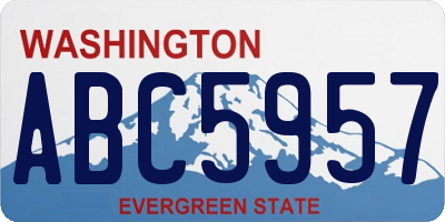 WA license plate ABC5957