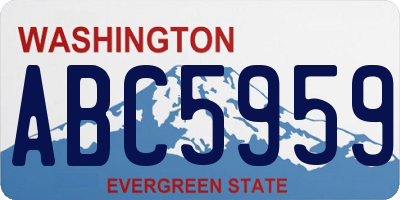 WA license plate ABC5959