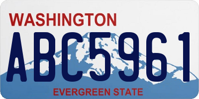 WA license plate ABC5961