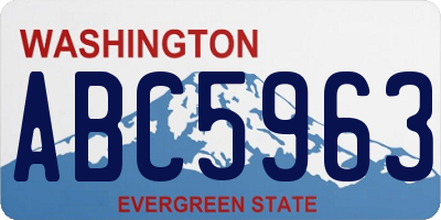 WA license plate ABC5963