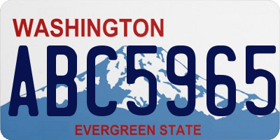 WA license plate ABC5965