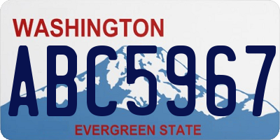 WA license plate ABC5967