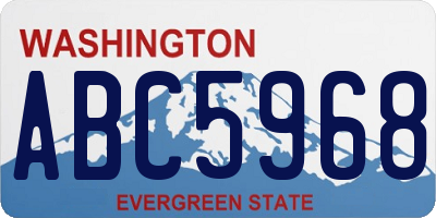 WA license plate ABC5968