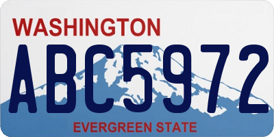 WA license plate ABC5972
