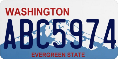 WA license plate ABC5974