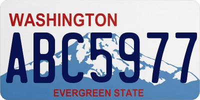 WA license plate ABC5977