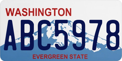 WA license plate ABC5978