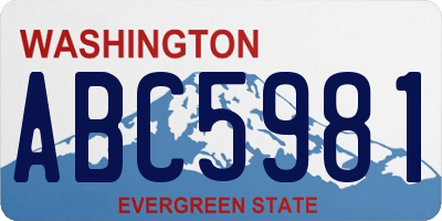 WA license plate ABC5981