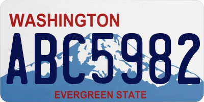 WA license plate ABC5982