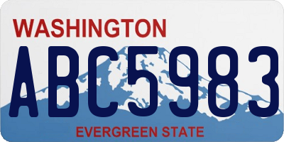WA license plate ABC5983