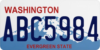 WA license plate ABC5984