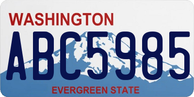 WA license plate ABC5985