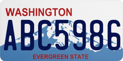 WA license plate ABC5986
