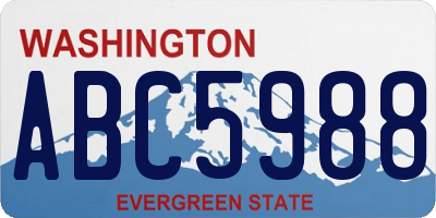 WA license plate ABC5988