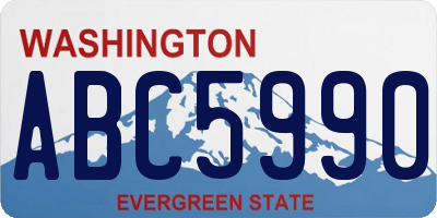 WA license plate ABC5990