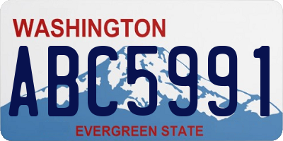 WA license plate ABC5991