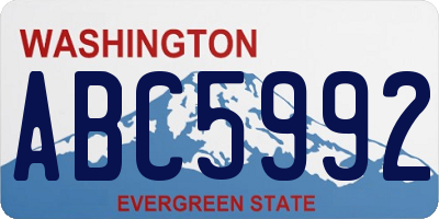 WA license plate ABC5992