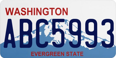WA license plate ABC5993
