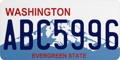 WA license plate ABC5996