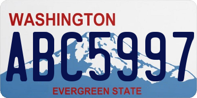 WA license plate ABC5997