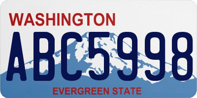 WA license plate ABC5998