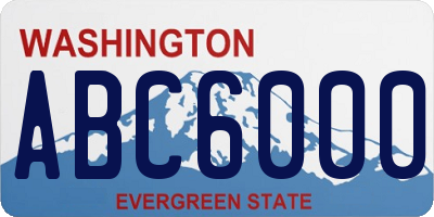 WA license plate ABC6000