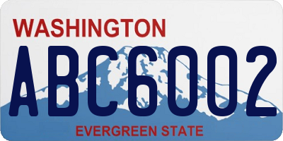 WA license plate ABC6002