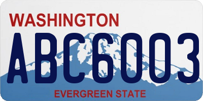 WA license plate ABC6003