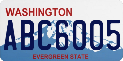 WA license plate ABC6005