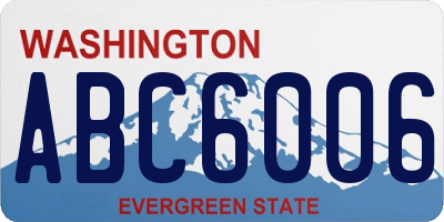 WA license plate ABC6006