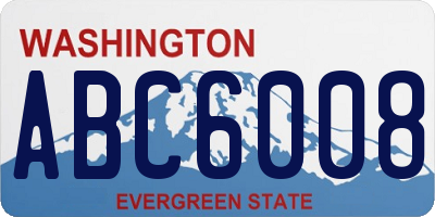 WA license plate ABC6008
