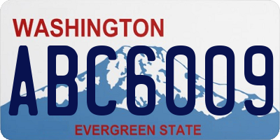 WA license plate ABC6009