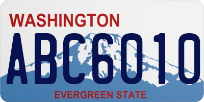 WA license plate ABC6010