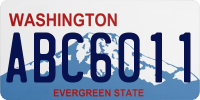 WA license plate ABC6011