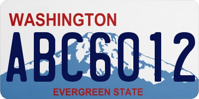 WA license plate ABC6012