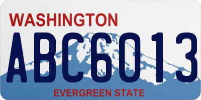 WA license plate ABC6013