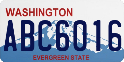 WA license plate ABC6016