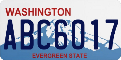 WA license plate ABC6017