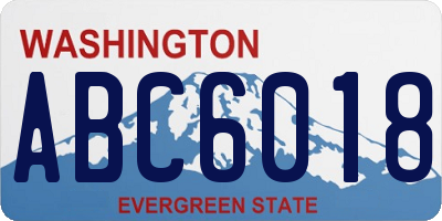 WA license plate ABC6018