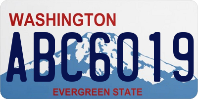 WA license plate ABC6019